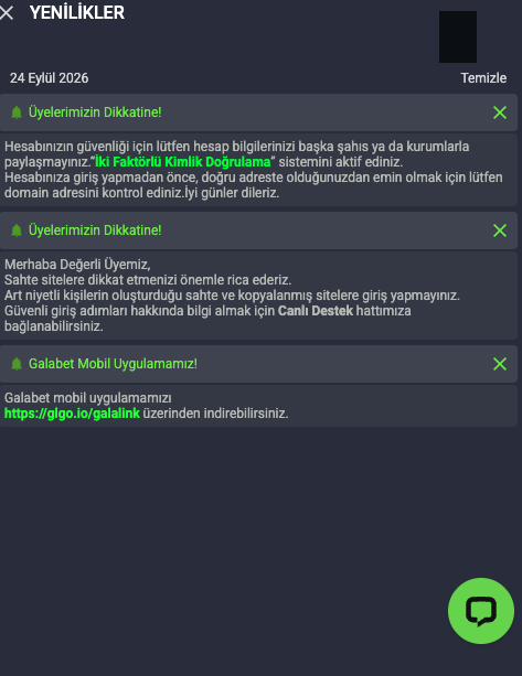 Galabet ana sayfa yükseltilmiş oran banner'ı ve spor jackpotu